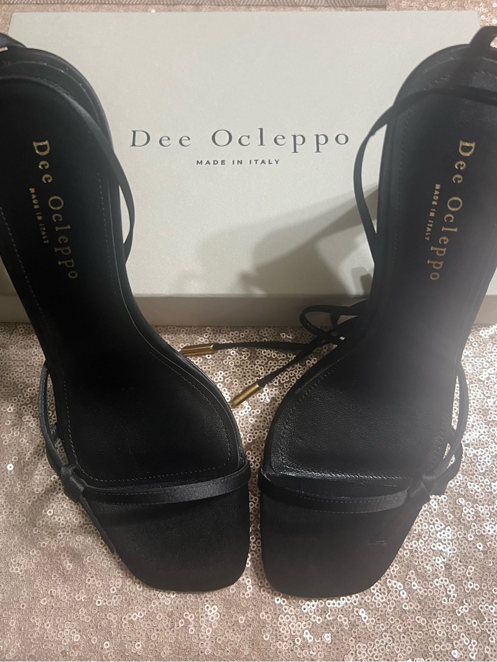 Dee Ocleppo Black Strappy Women’s Heeled Sandals